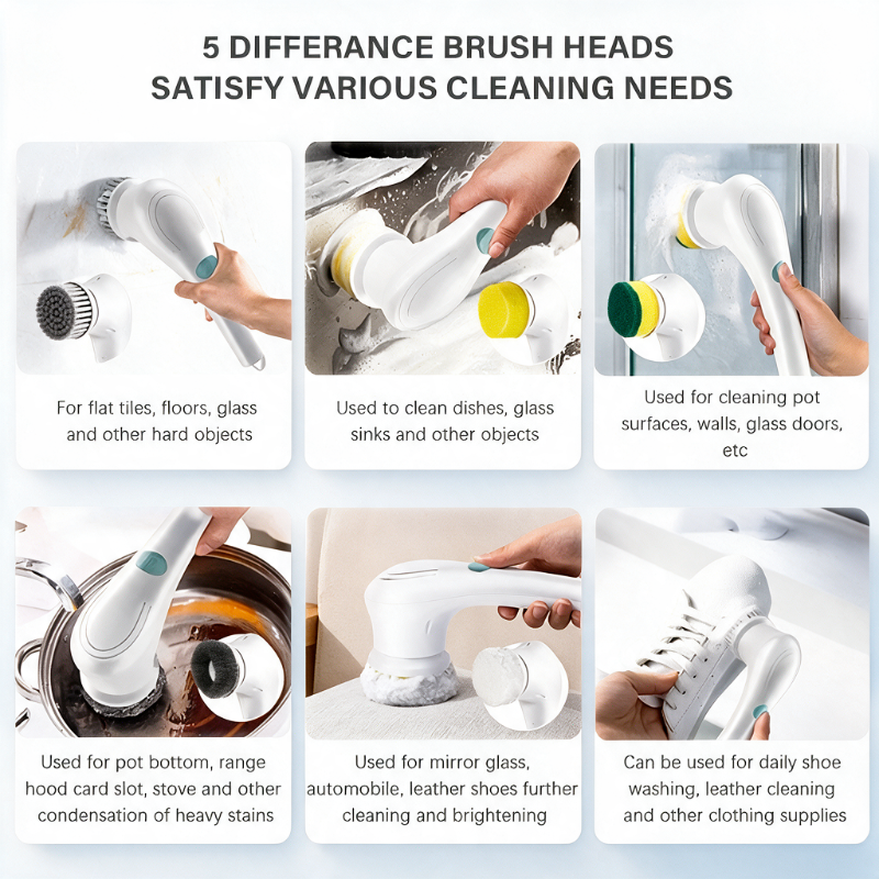 Cleanovo 5-in-1 Electric Cleaning Brush